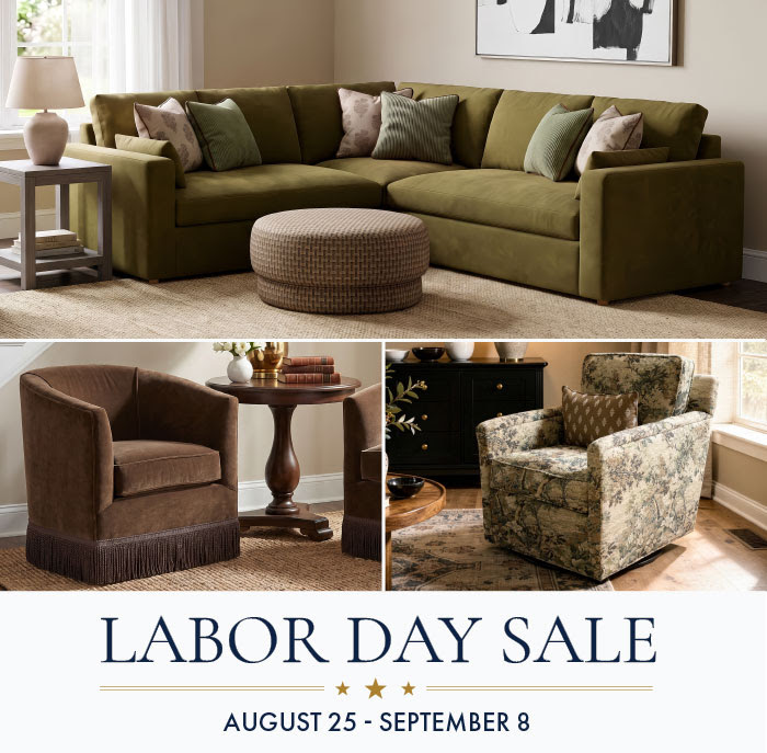 Norwalk Labor Day, 20% off sofas, sectionals, and chairs, August 25 to September 8.